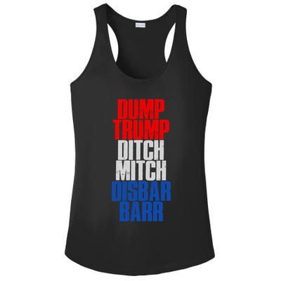 Dump Trump Ditch Mitch Disbar Barr Ladies PosiCharge Competitor Racerback Tank