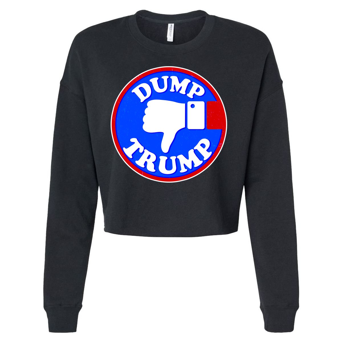 Dump Trump Emblem Cropped Pullover Crew