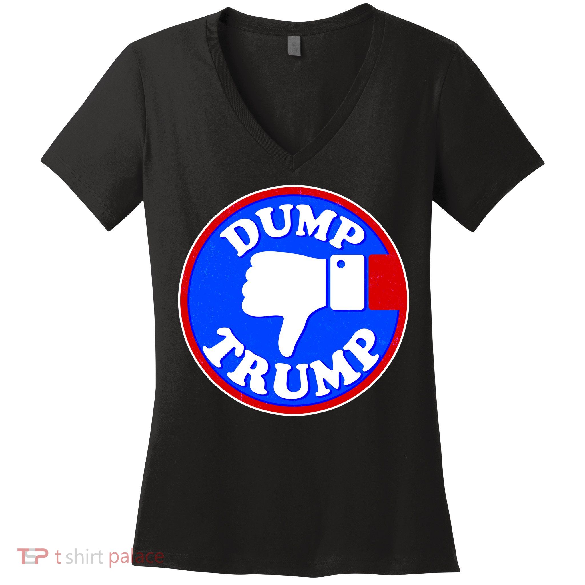 Dump Trump Emblem Women's V-Neck T-Shirt