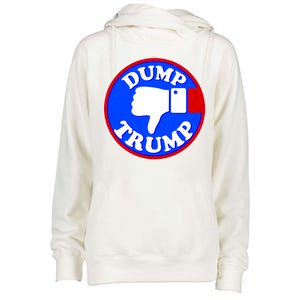 Dump Trump Emblem Womens Funnel Neck Pullover Hood