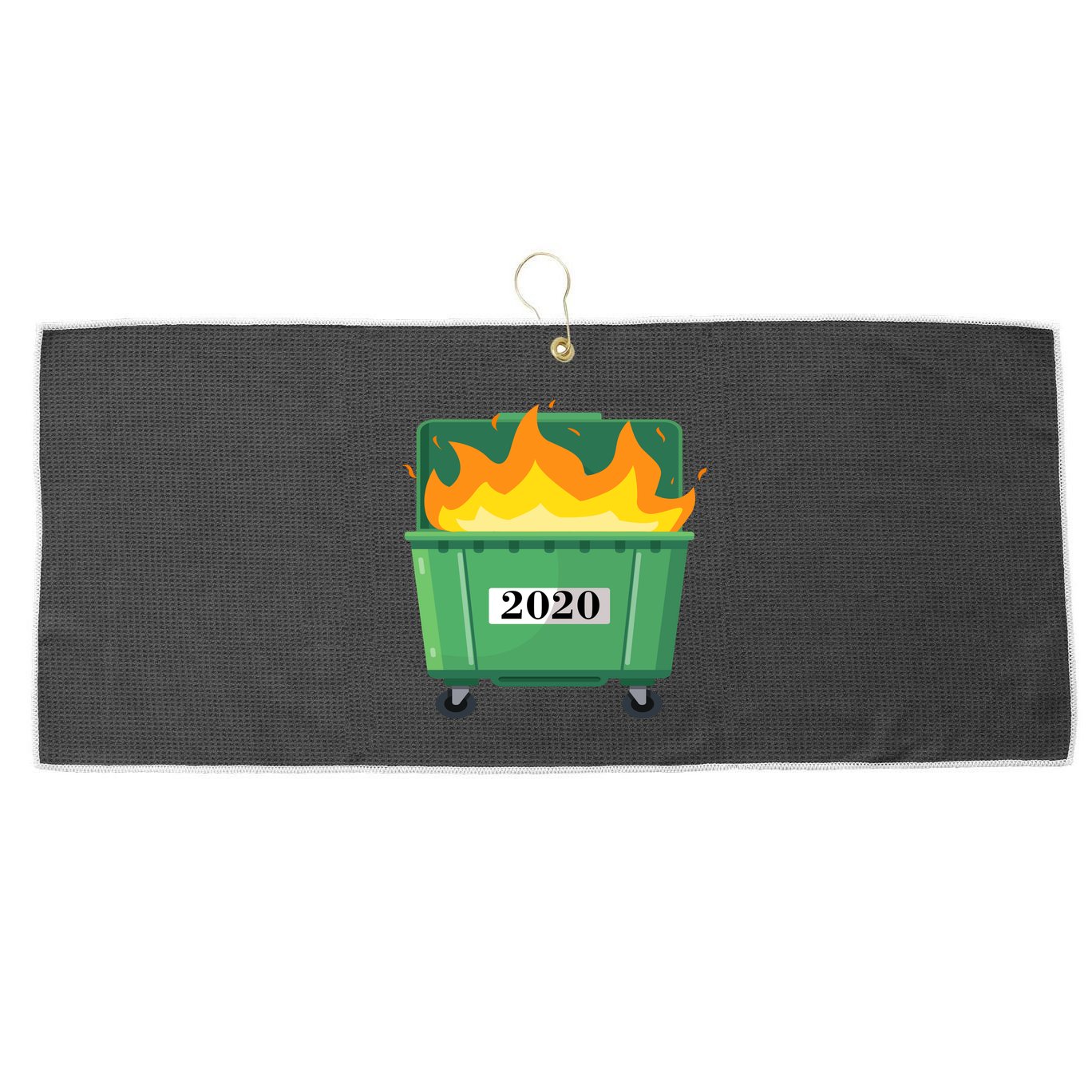 Dumpster Fire 2020 Sucks Worst Year Large Microfiber Waffle Golf Towel