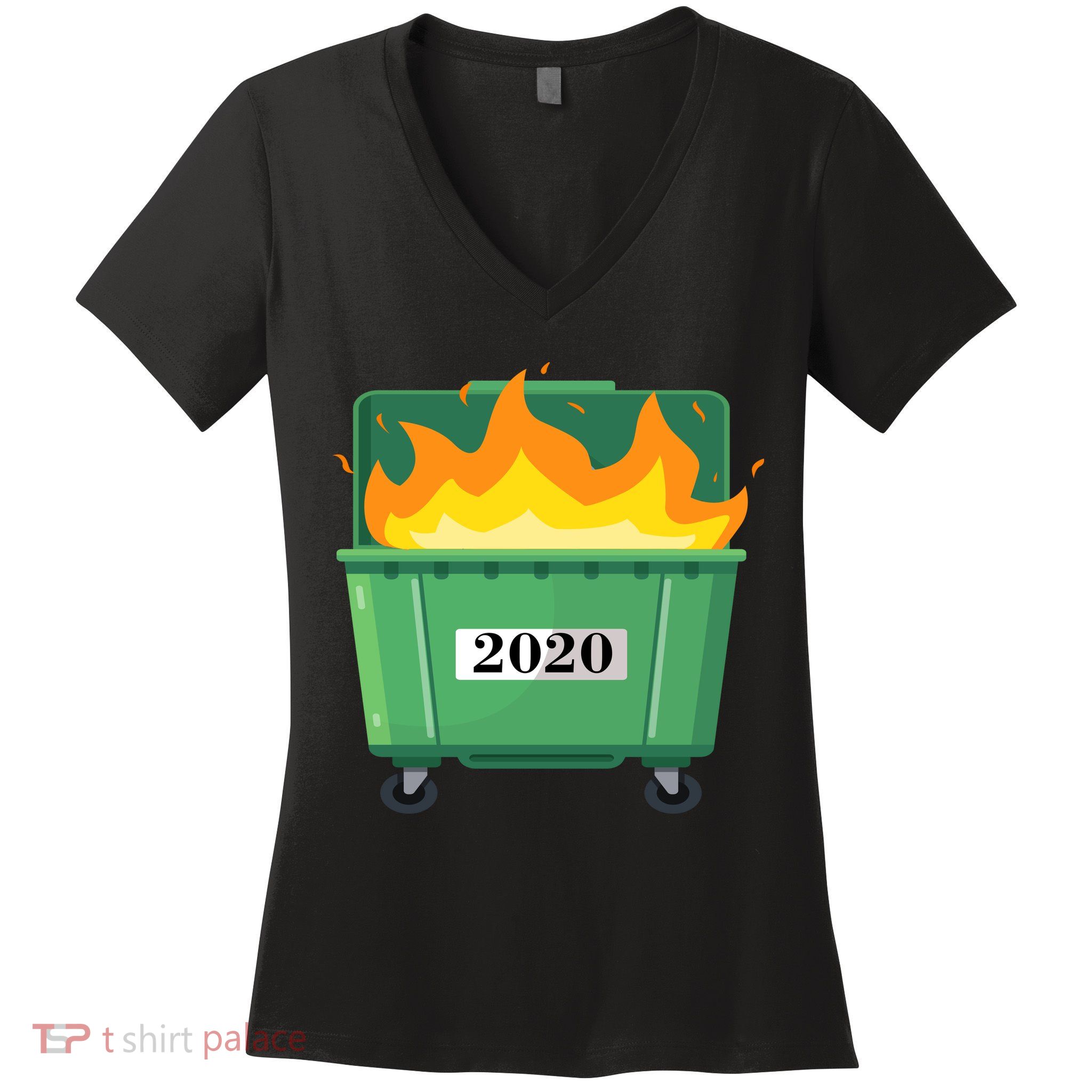 Dumpster Fire 2020 Sucks Worst Year Women's V-Neck T-Shirt
