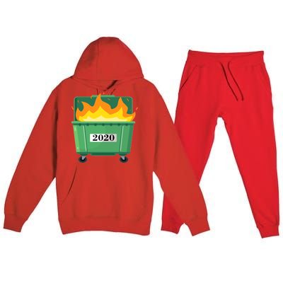 Dumpster Fire 2020 Sucks Worst Year Premium Hooded Sweatsuit Set