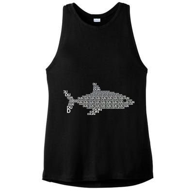 Dun Dun Dun Shark Logo Ladies PosiCharge Tri-Blend Wicking Tank