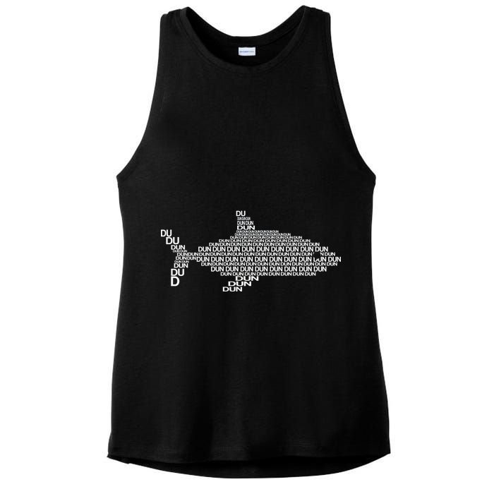 Dun Dun Dun Shark Logo Ladies PosiCharge Tri-Blend Wicking Tank