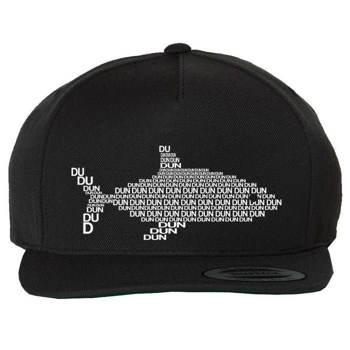 Dun Dun Dun Shark Logo Wool Snapback Cap