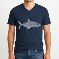 Dun Dun Dun Shark Logo V-Neck T-Shirt