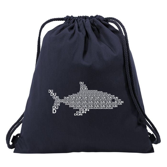 Dun Dun Dun Shark Logo Drawstring Bag