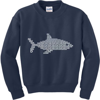 Dun Dun Dun Shark Logo Kids Sweatshirt
