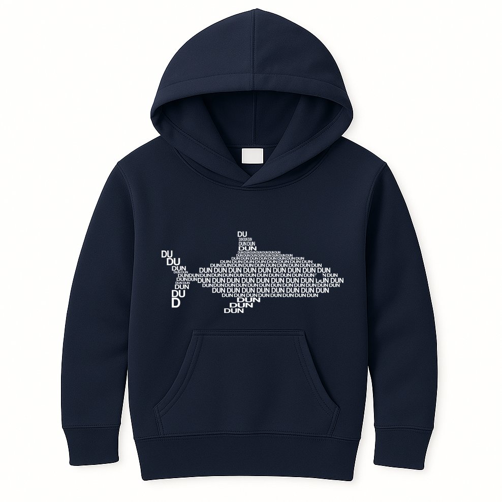 Dun Dun Dun Shark Logo Kids Hoodie