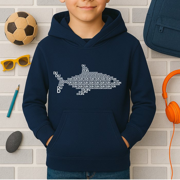 Dun Dun Dun Shark Logo Kids Hoodie