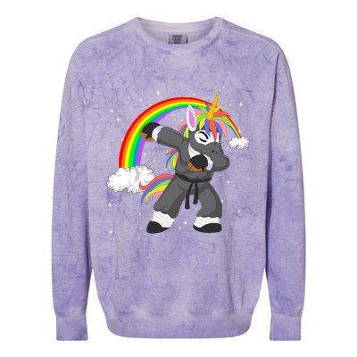 Dabbing Unicorn Ninja Colorblast Crewneck Sweatshirt