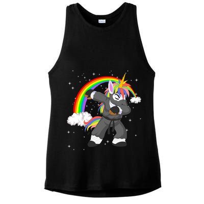 Dabbing Unicorn Ninja Ladies PosiCharge Tri-Blend Wicking Tank