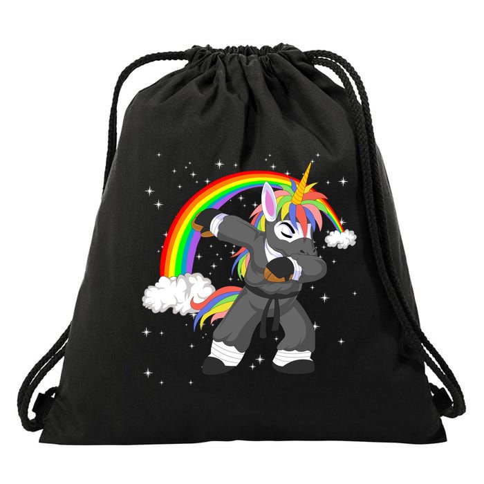 Dabbing Unicorn Ninja Drawstring Bag