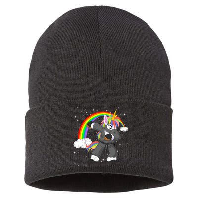 Dabbing Unicorn Ninja Sustainable Knit Beanie