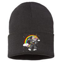 Dabbing Unicorn Ninja Sustainable Knit Beanie
