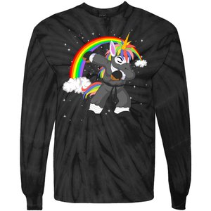 Dabbing Unicorn Ninja Tie-Dye Long Sleeve Shirt