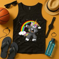 Dabbing Unicorn Ninja Tank Top