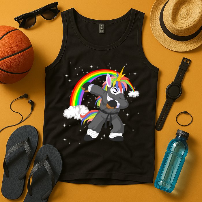 Dabbing Unicorn Ninja Tank Top