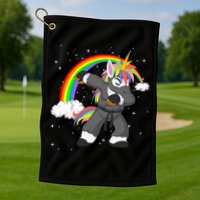 Dabbing Unicorn Ninja Golf Towel