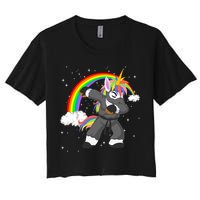 Dabbing Unicorn Ninja Crop Top