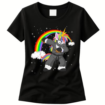 Dabbing Unicorn Ninja Womens T-Shirt