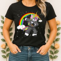 Dabbing Unicorn Ninja Womens T-Shirt