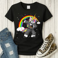 Dabbing Unicorn Ninja Womens T-Shirt