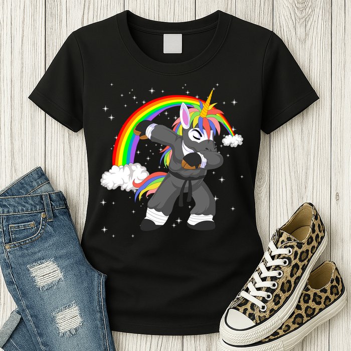 Dabbing Unicorn Ninja Womens T-Shirt