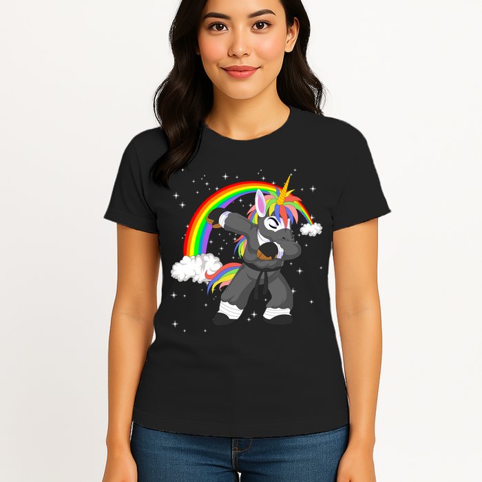 Dabbing Unicorn Ninja Womens T-Shirt