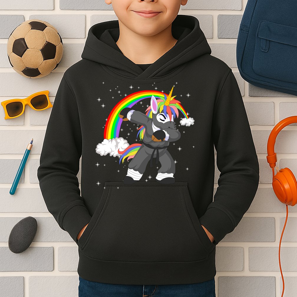 Dabbing Unicorn Ninja Kids Hoodie