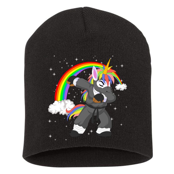 Dabbing Unicorn Ninja Short Acrylic Beanie