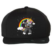 Dabbing Unicorn Ninja Wool Snapback Cap