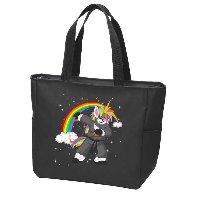 Dabbing Unicorn Ninja Zip Tote Bag
