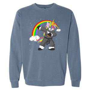 Dabbing Unicorn Ninja Garment-Dyed Sweatshirt