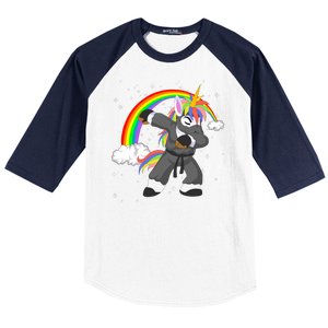 Dabbing Unicorn Ninja Baseball Sleeve Shirt