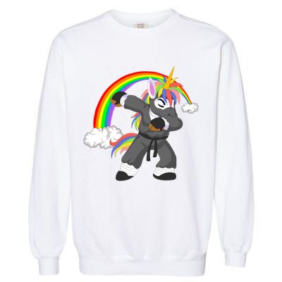 Dabbing Unicorn Ninja Garment-Dyed Sweatshirt