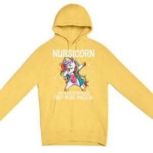 Dabbing Unicorn Nursicorn Funny Nurse Gift Cna Rn Gift Premium Pullover Hoodie