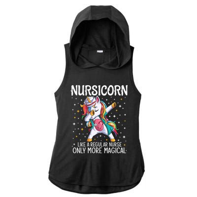 Dabbing Unicorn Nursicorn Funny Nurse Gift Cna Rn Gift Ladies PosiCharge Tri-Blend Wicking Draft Hoodie Tank