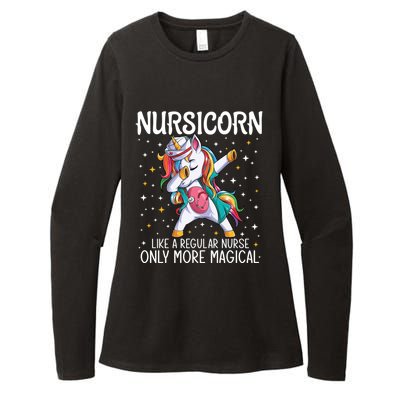 Dabbing Unicorn Nursicorn Funny Nurse Gift Cna Rn Gift Womens CVC Long Sleeve Shirt