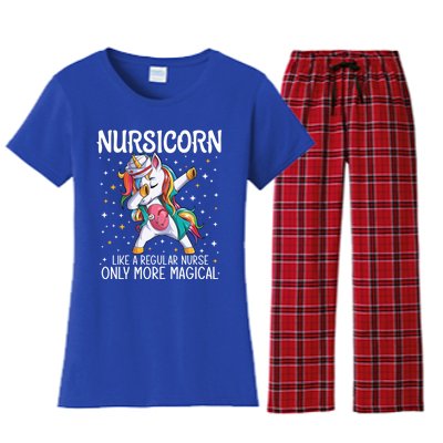 Dabbing Unicorn Nursicorn Funny Nurse Gift Cna Rn Gift Women's Flannel Pajama Set