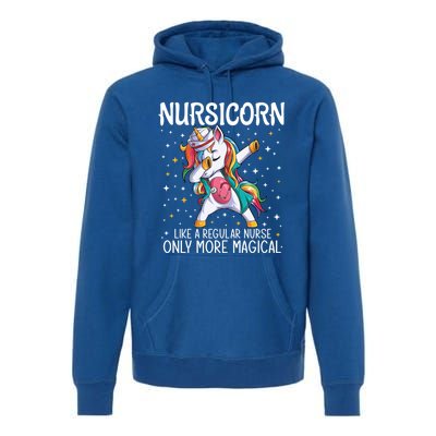 Dabbing Unicorn Nursicorn Funny Nurse Gift Cna Rn Gift Premium Hoodie