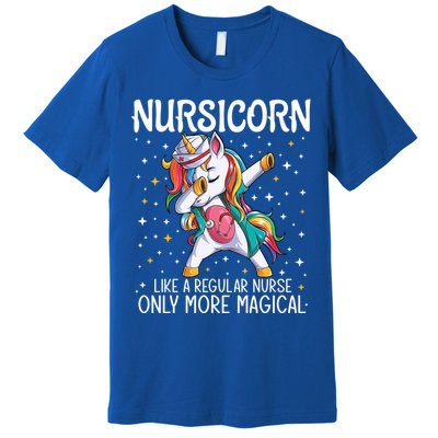 Dabbing Unicorn Nursicorn Funny Nurse Gift Cna Rn Gift Premium T-Shirt