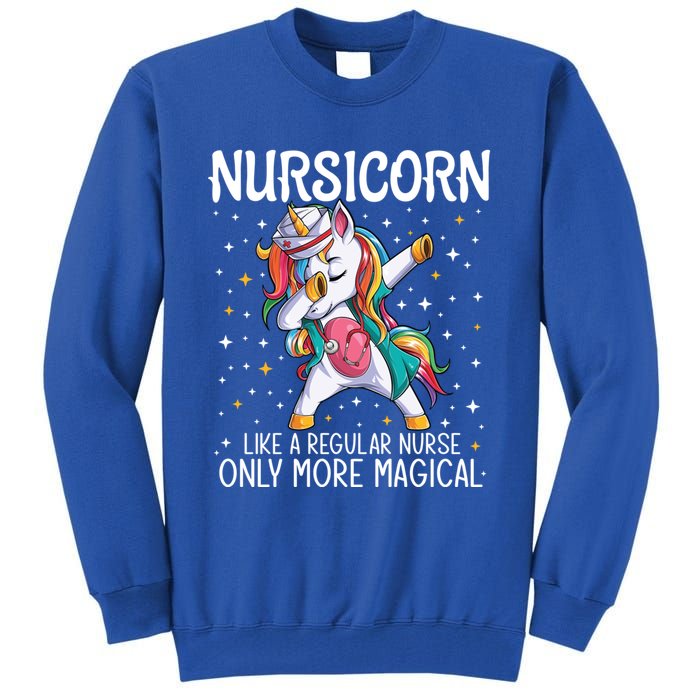 Dabbing Unicorn Nursicorn Funny Nurse Gift Cna Rn Gift Tall Sweatshirt