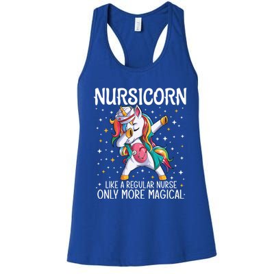 Dabbing Unicorn Nursicorn Funny Nurse Gift Cna Rn Gift Women's Racerback Tank