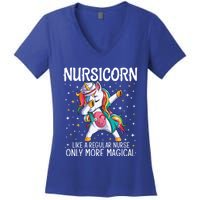 Dabbing Unicorn Nursicorn Funny Nurse Gift Cna Rn Gift Women's V-Neck T-Shirt