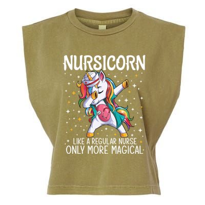 Dabbing Unicorn Nursicorn Funny Nurse Gift Cna Rn Gift Garment-Dyed Women's Muscle Tee