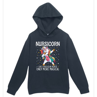 Dabbing Unicorn Nursicorn Funny Nurse Gift Cna Rn Gift Urban Pullover Hoodie