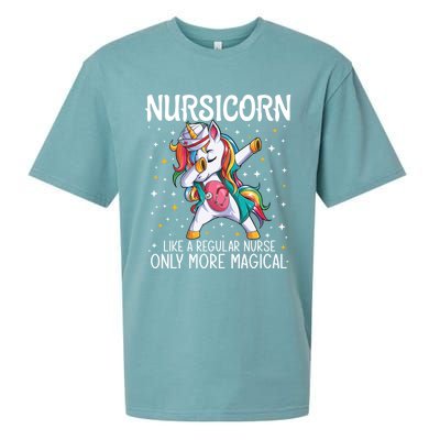 Dabbing Unicorn Nursicorn Funny Nurse Gift Cna Rn Gift Sueded Cloud Jersey T-Shirt