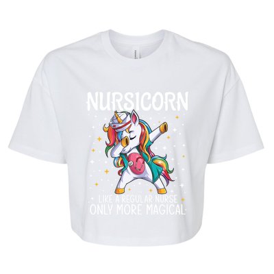 Dabbing Unicorn Nursicorn Funny Nurse Gift Cna Rn Gift Bella+Canvas Jersey Crop Tee